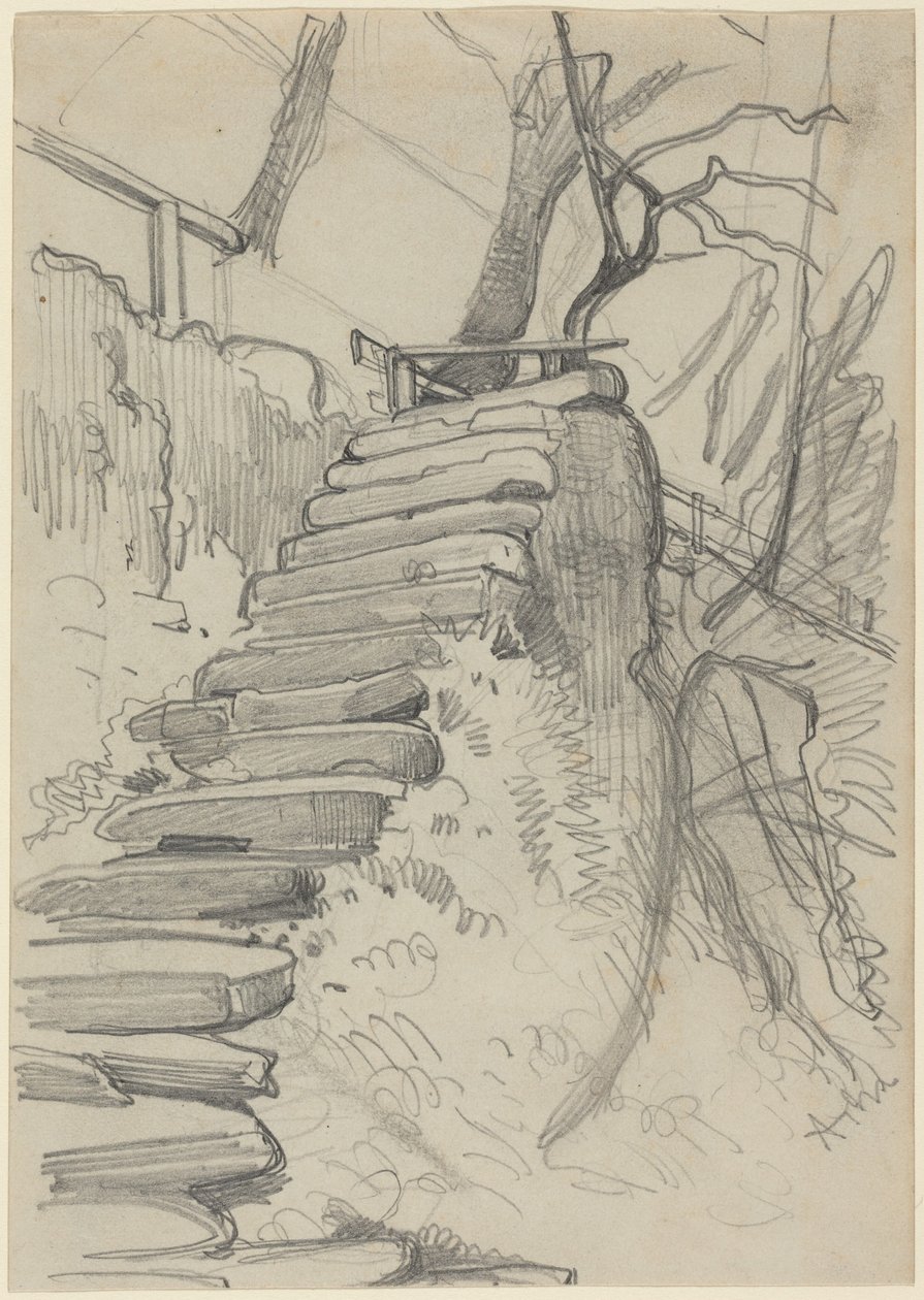 Puutarhan kiviportaat tekijältä Adolph Menzel