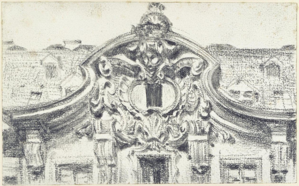 Dresdenin Palais du Saxe -palatsin keskiosan julkisivun pääty tekijältä Adolph Menzel