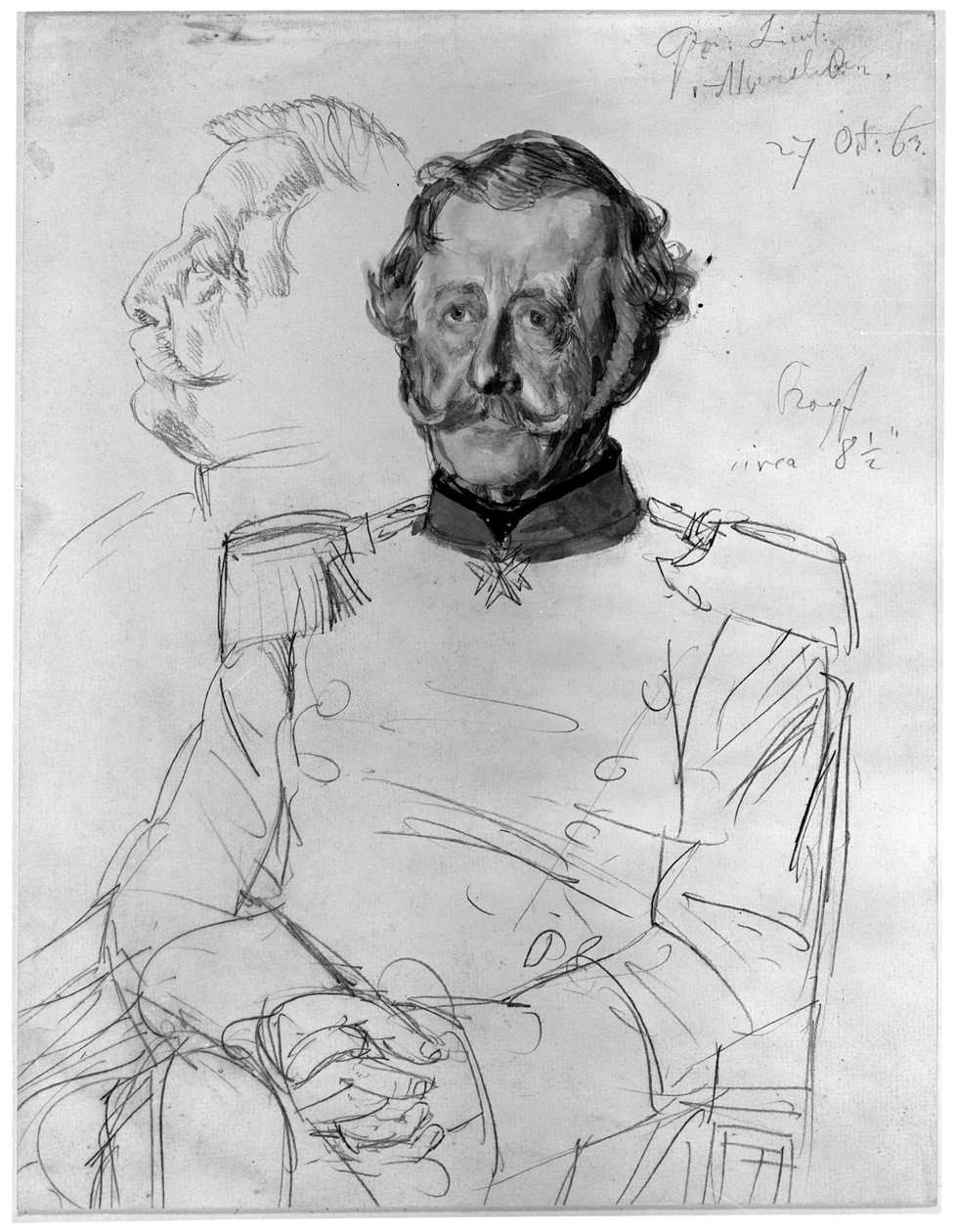 Gustav von Alvensleben. Tutkielma maalaukseen "Vilhelm I:n kruunajaiset Königsbergissä" tekijältä Adolph Menzel
