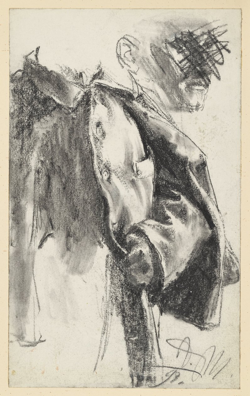 Havelock- ja kasvojen luonnos (jälkimmäinen hylätty) tekijältä Adolph Menzel