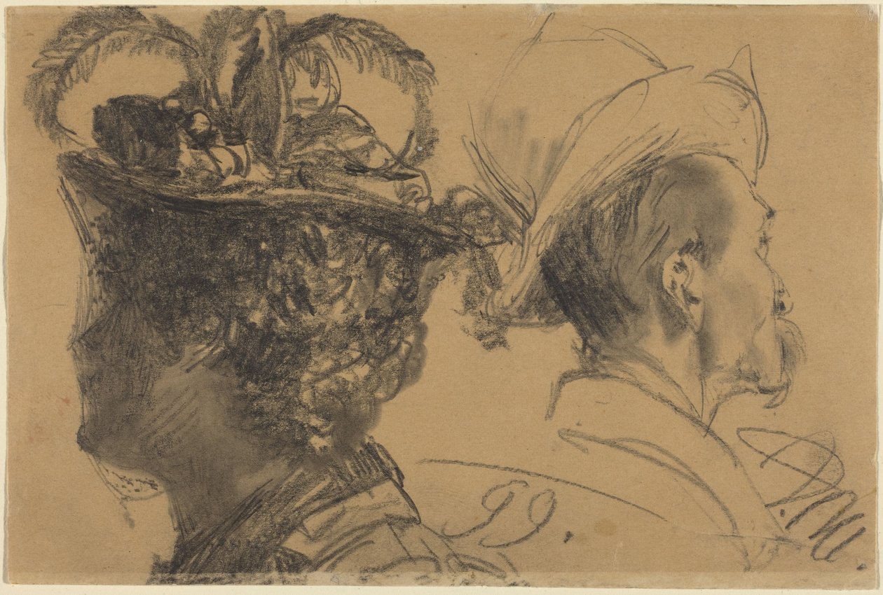 Miehen ja naisen päät tekijältä Adolph Menzel