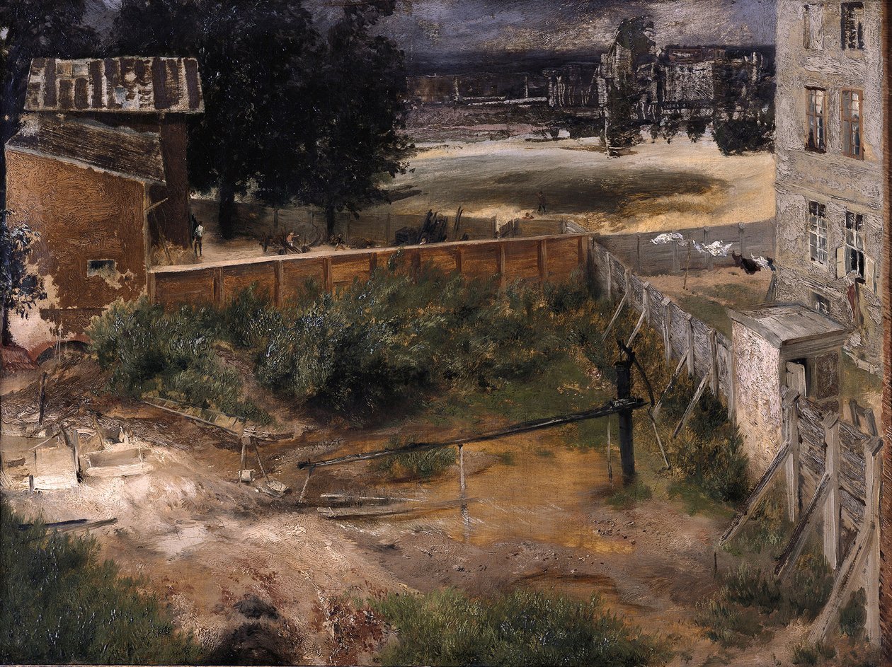 Piharakennus ja piha tekijältä Adolph Menzel