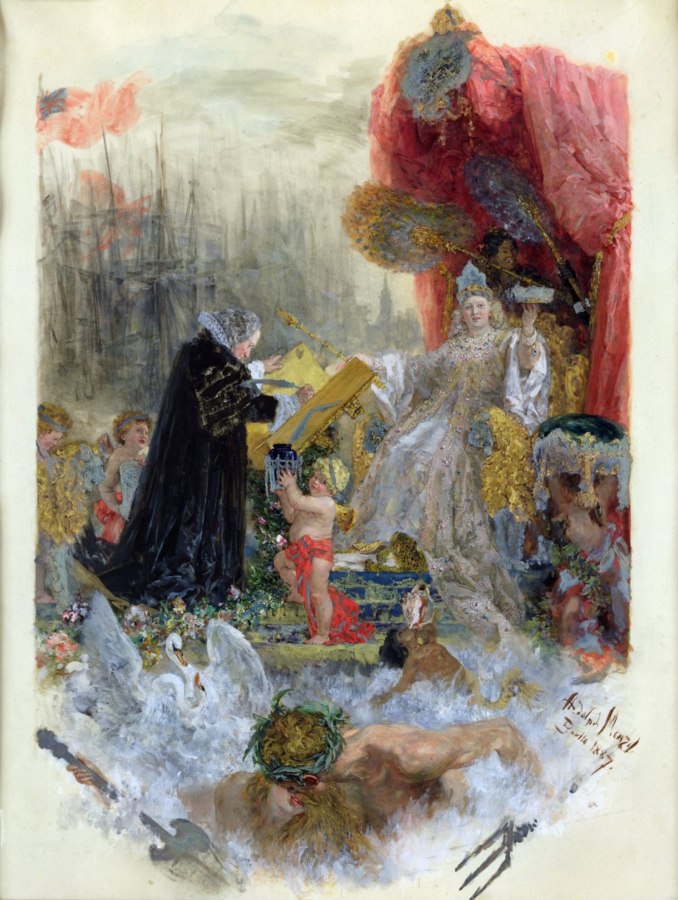 Hampurin kaupungin kunniakansalaisuusasiakirja, 1887 tekijältä Adolph Menzel