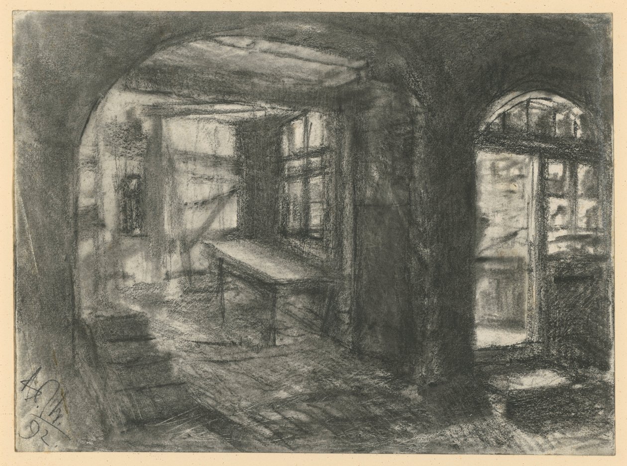 Maalaistalon sisätila tekijältä Adolph Menzel