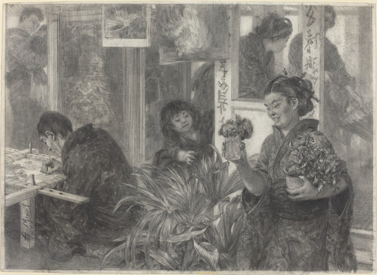 Japanilainen taiteilija työssä tekijältä Adolph Menzel