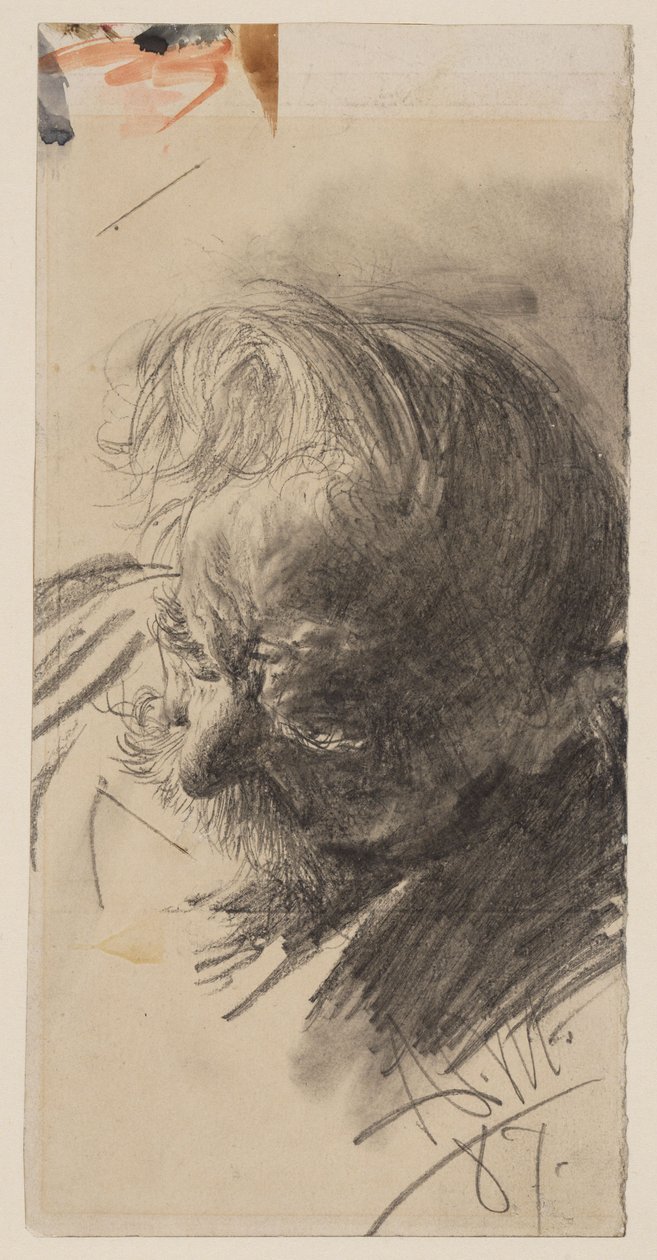 Pääkuva parrakkaasta vanhasta miehestä tekijältä Adolph Menzel