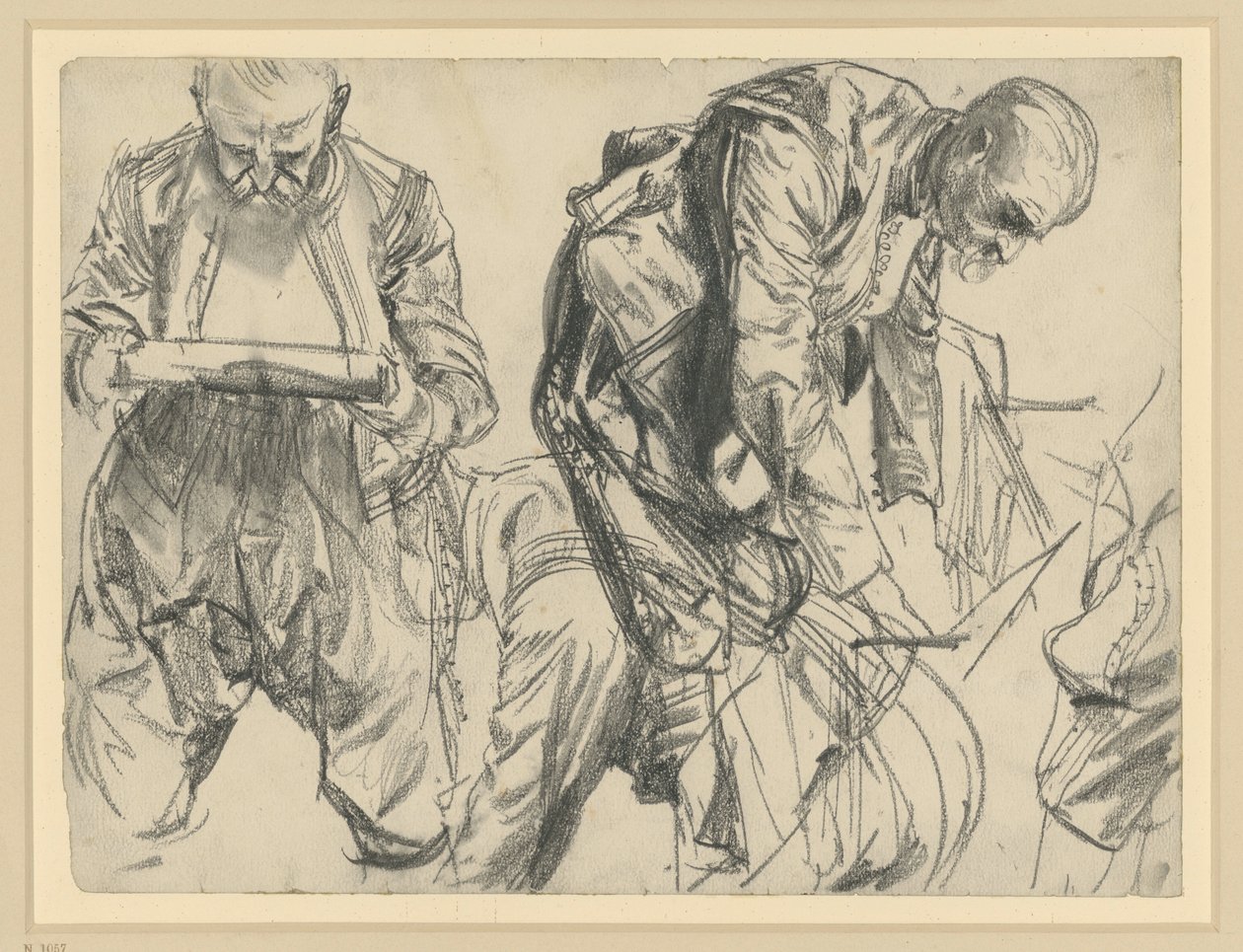 Malli, joka esittää Saksin vaaliruhtinas Johann Georg I:n juhlapukua kolmesta näkökulmasta, Historiallinen museo, Dresden tekijältä Adolph Menzel