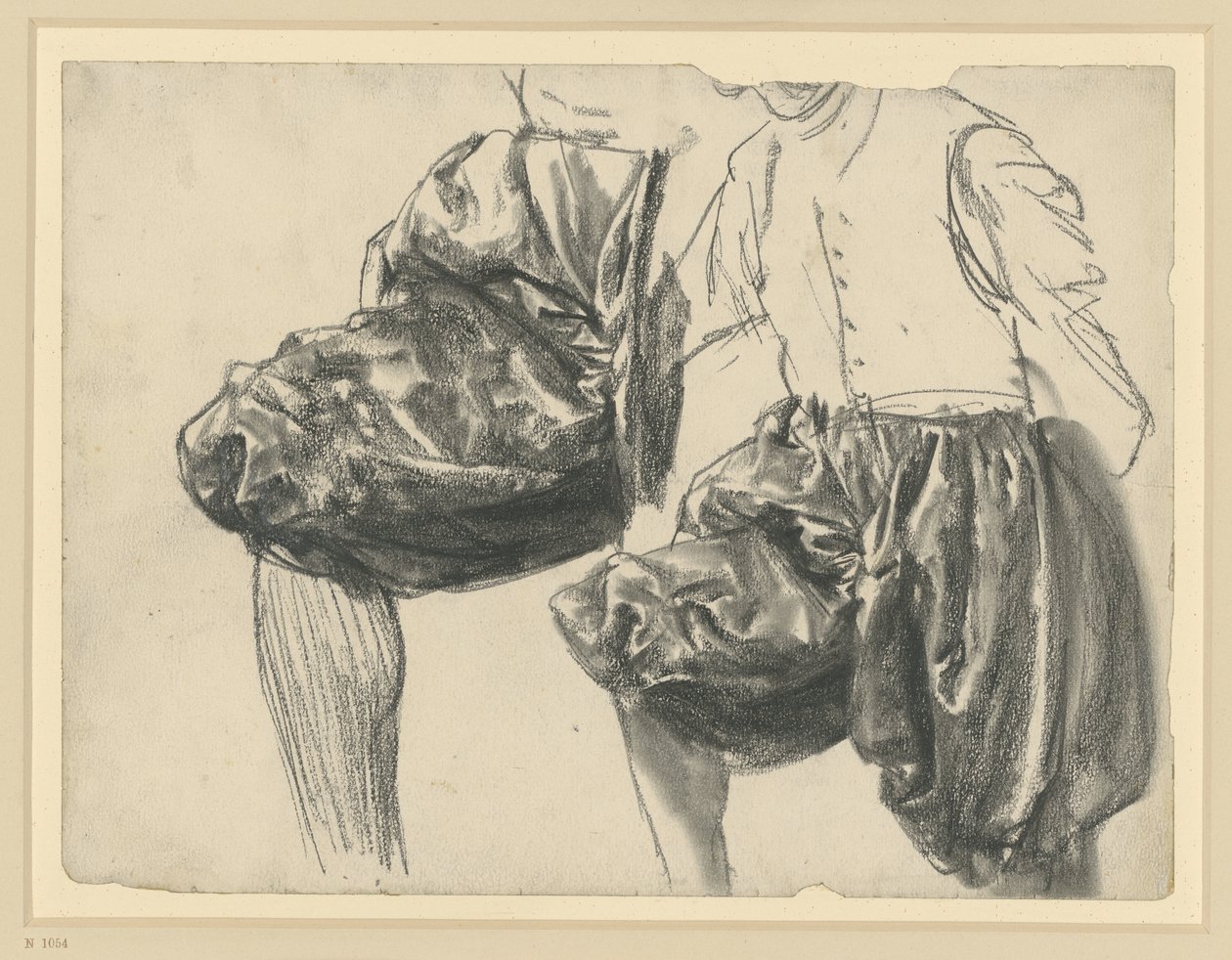 Malli, joka esittää Saksin vaaliruhtinas Johann Georg I:n juhlapukua kahdesta näkökulmasta, Historiallinen museo, Dresden tekijältä Adolph Menzel
