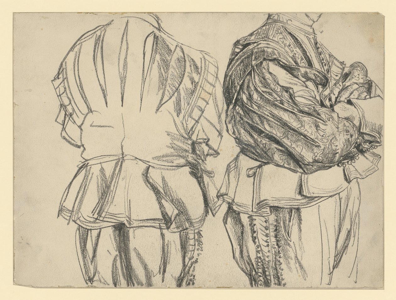 Malli Saksin vaaliruhtinaan Johann Georg I:n juhlapuvussa kahdesta näkökulmasta, Historiallinen museo, Dresden tekijältä Adolph Menzel