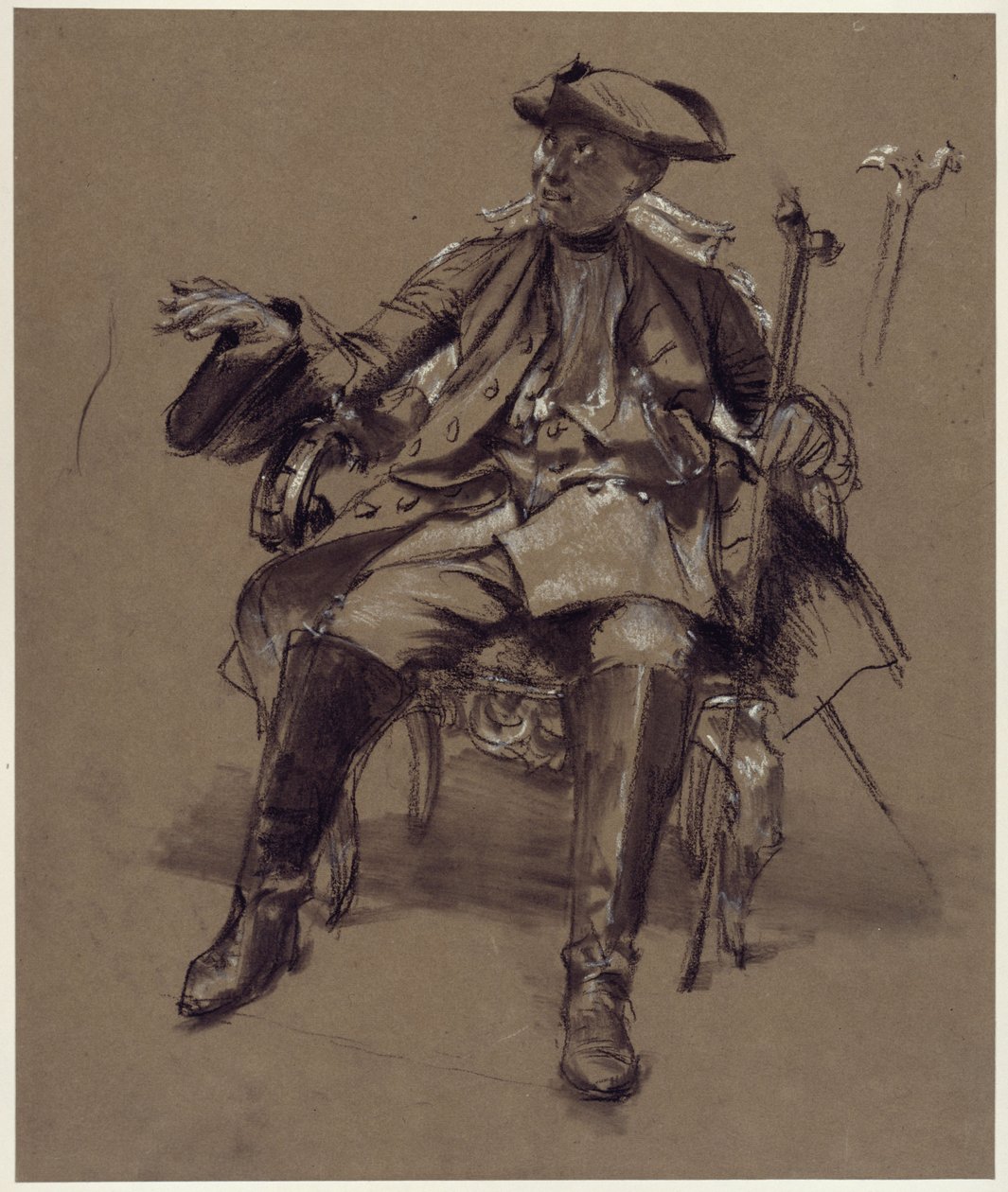 Mallitutkimus Friedrich I:stä nojatuolissa tekijältä Adolph Menzel