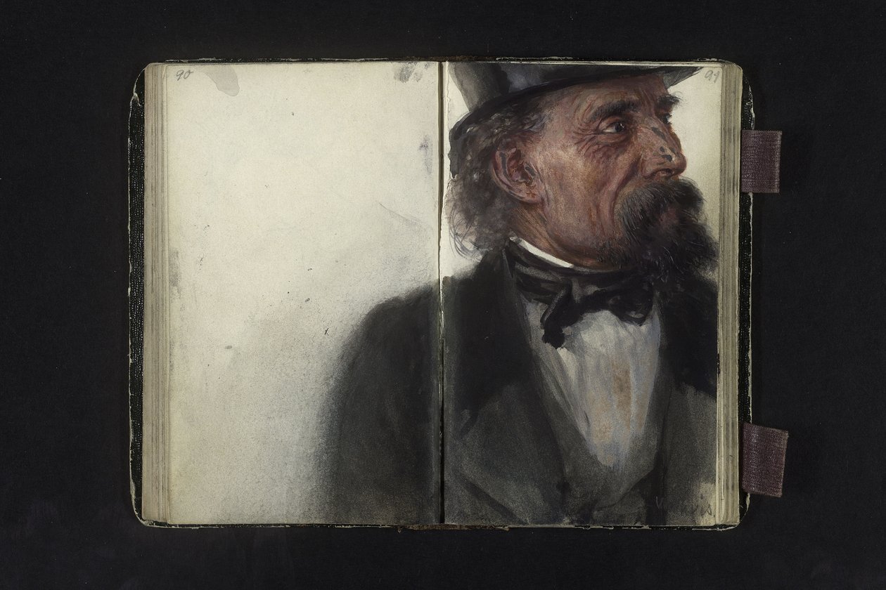 Silinterihattuisen miehen muotokuva tekijältä Adolph Menzel