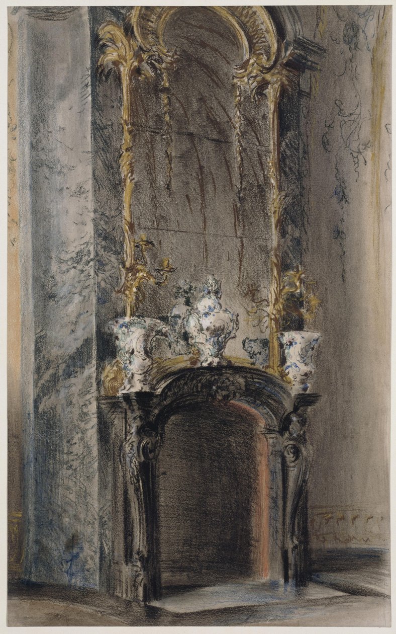 Rokookootakka Potsdamin Uuden palatsin soikeassa kabinetissa tekijältä Adolph Menzel
