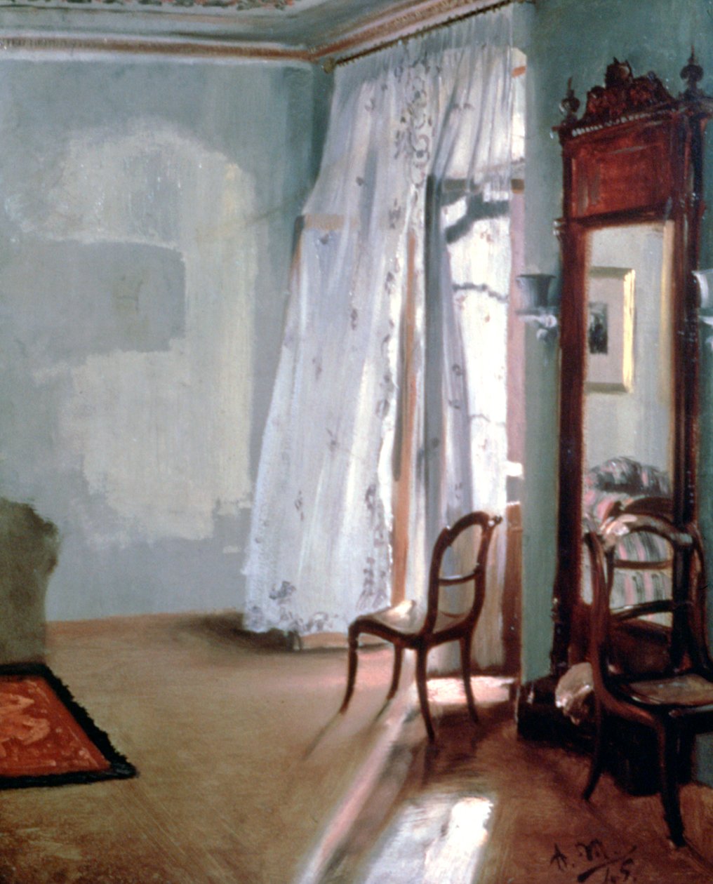 Huone parvekkeella, 1845 tekijältä Adolph Menzel