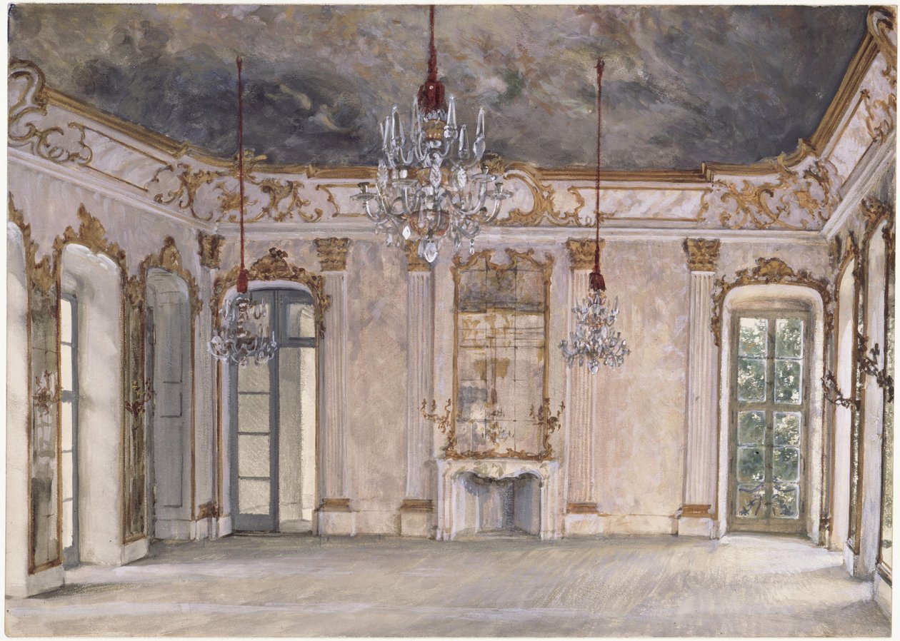 Rheinsbergin linnan sali tekijältä Adolph Menzel