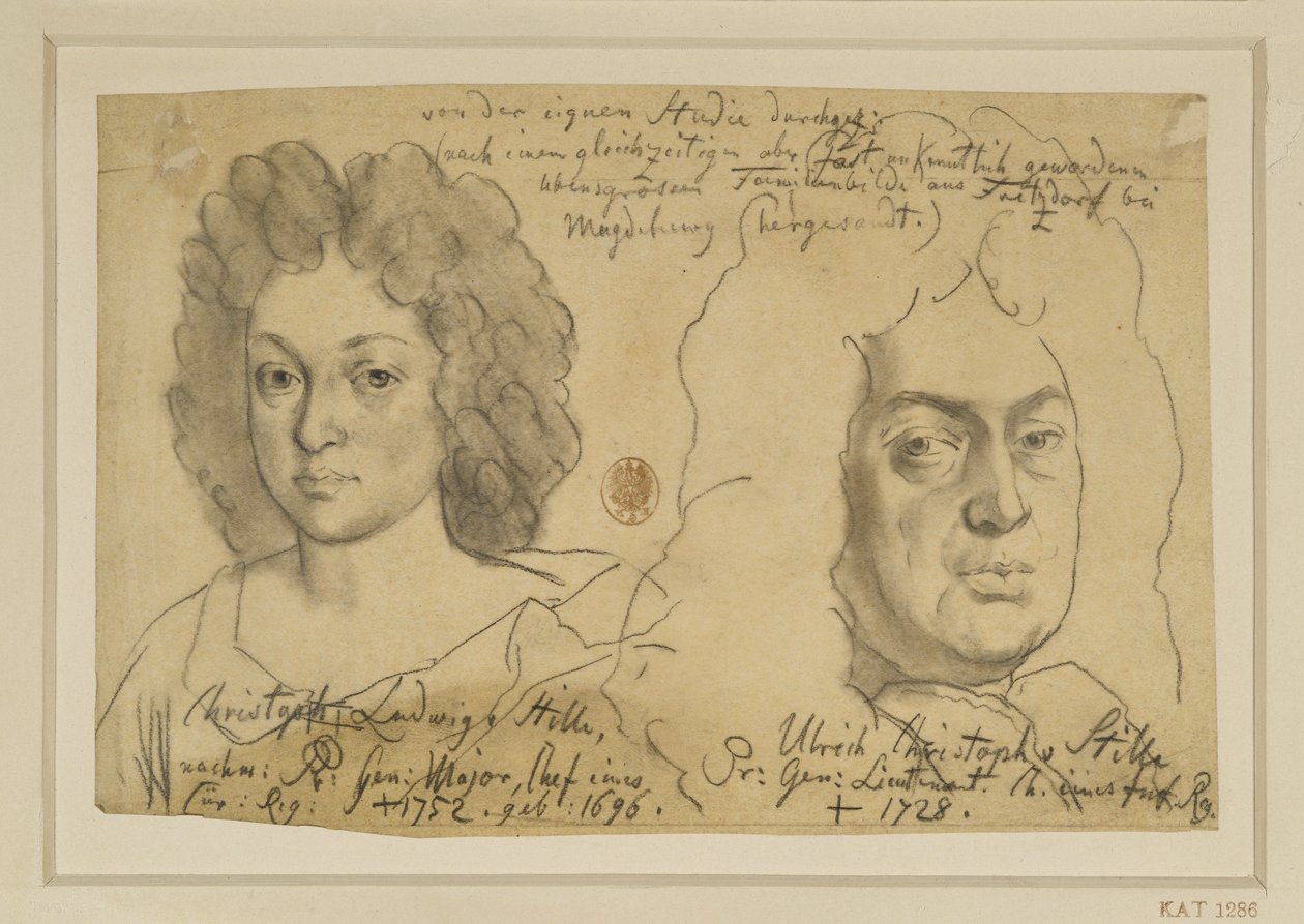 Ulrich Christoph von Stille. Preussin kenraaliluutnantti, sekä Christoph Ludwig von Stille. Preussin kenraalimajuri tekijältä Adolph Menzel