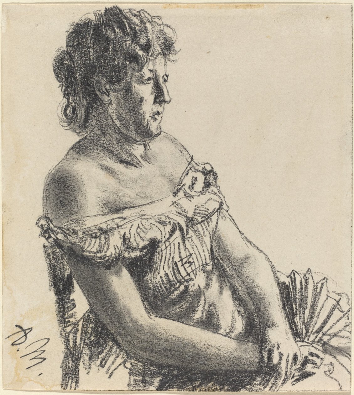 Nainen hovimekossa tekijältä Adolph Menzel