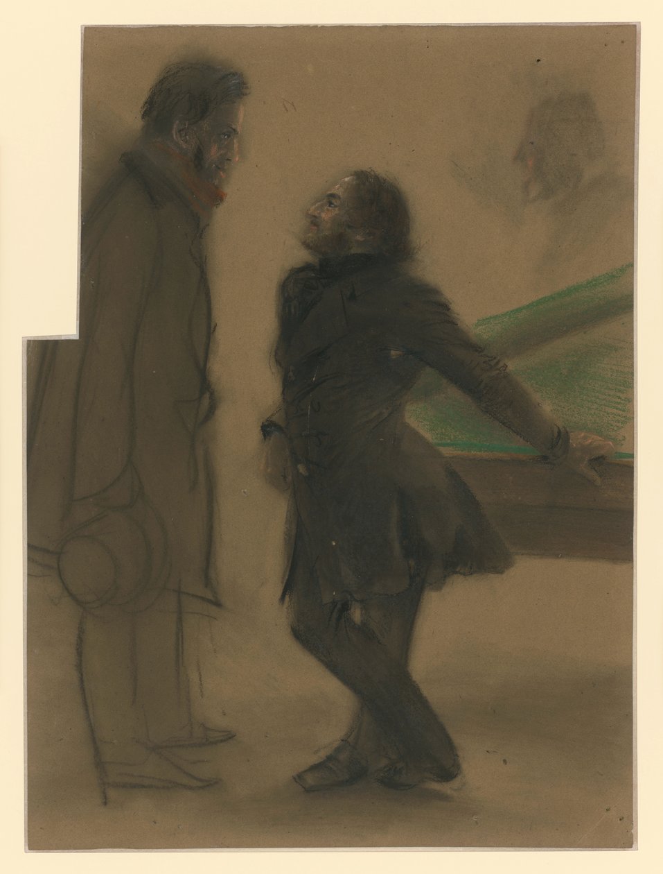 Kaksi miestä biljardipöydän ääressä tekijältä Adolph Menzel