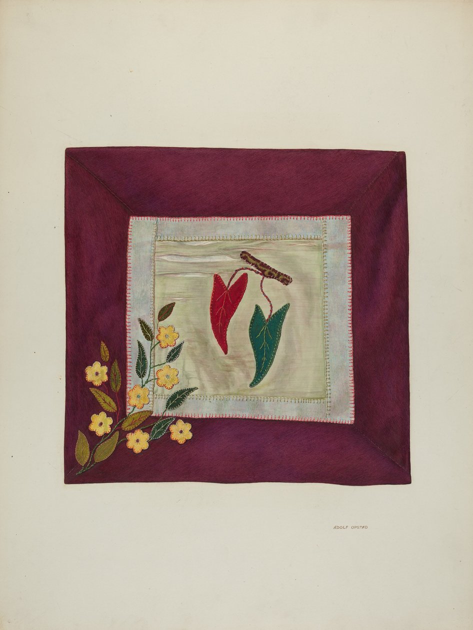 Applique Coverlet Detail, 1941. tekijältä Adolph Opstad