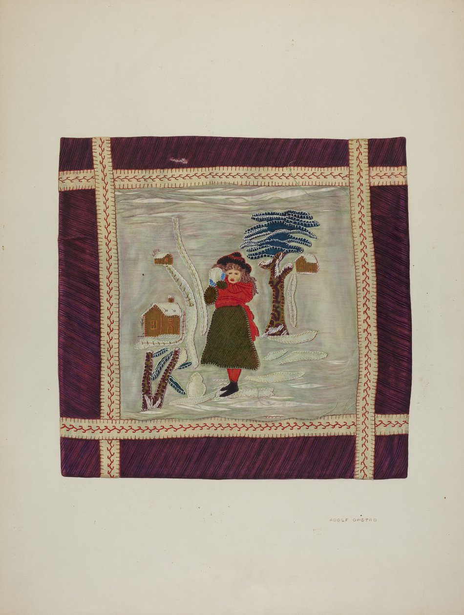 Applique Coverlet Detail, 1941. tekijältä Adolph Opstad