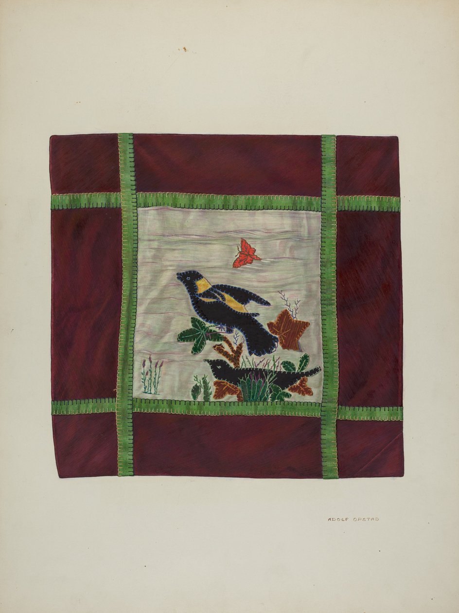 Applique Coverlet Detail, 1941. tekijältä Adolph Opstad