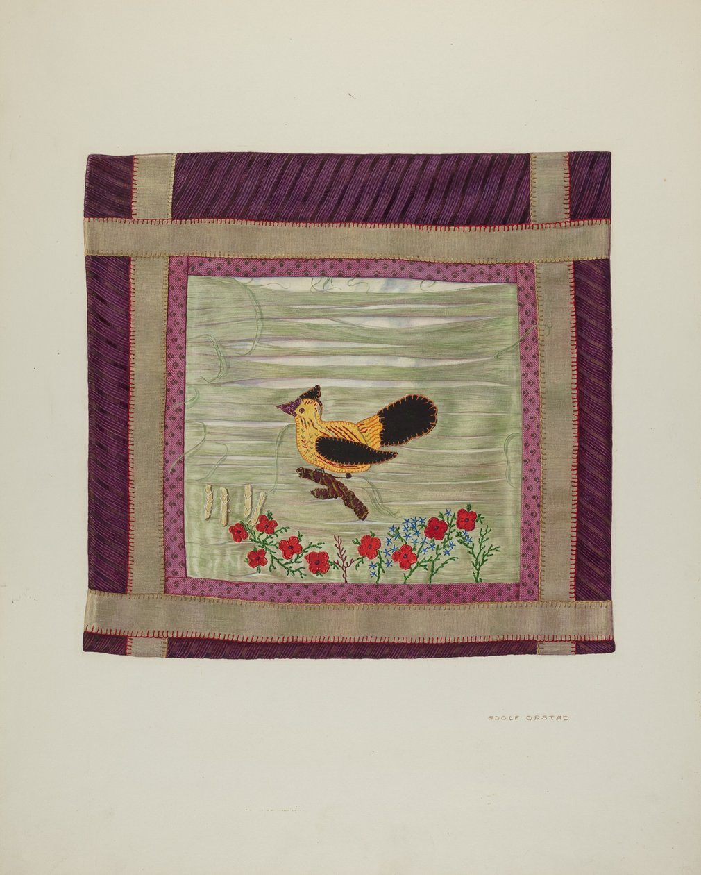Applique Coverlet Detail, 1941. tekijältä Adolph Opstad