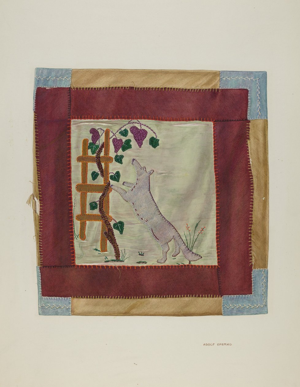 Applique Coverlet Detail, c. 1941. tekijältä Adolph Opstad