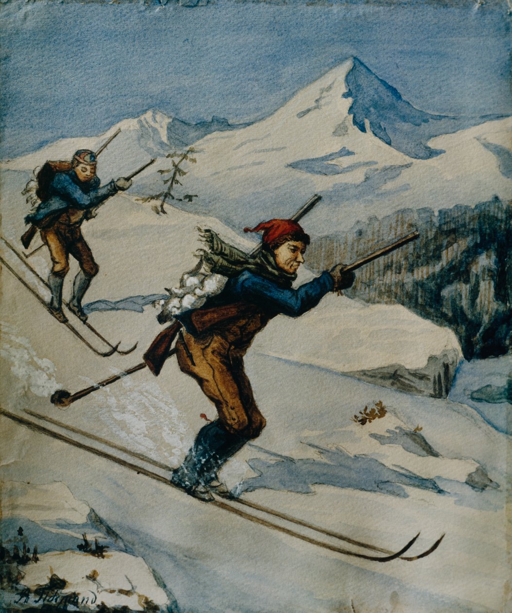 Lintujen metsästäjät (öljy kankaalle) tekijältä Adolph Tidemand