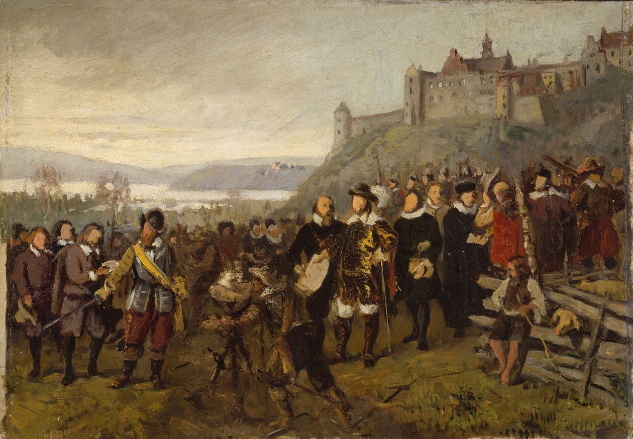 Christian IV perustaa Christianian. Luonnos tekijältä Adolph Tidemand