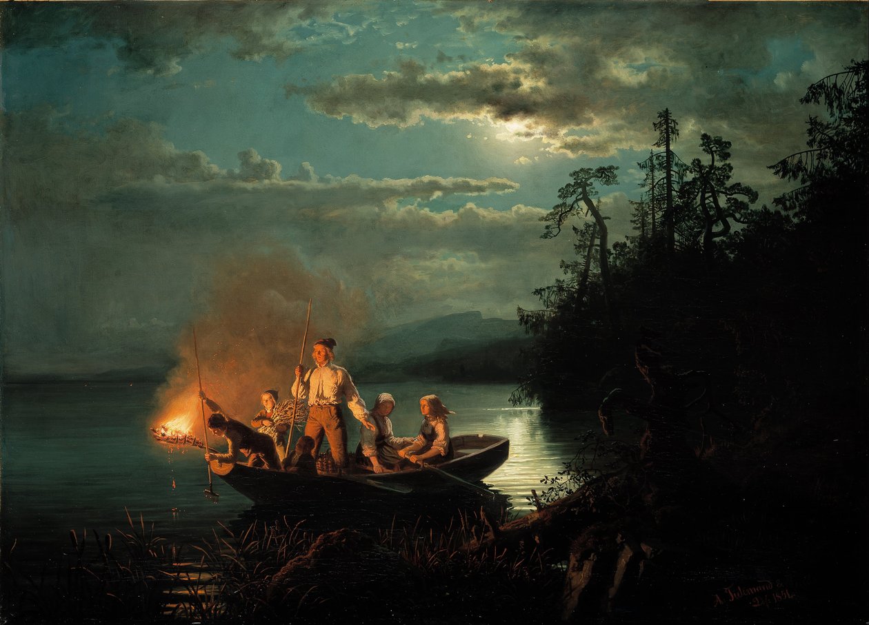 Lystring på Krøderen tekijältä Adolph Tidemand