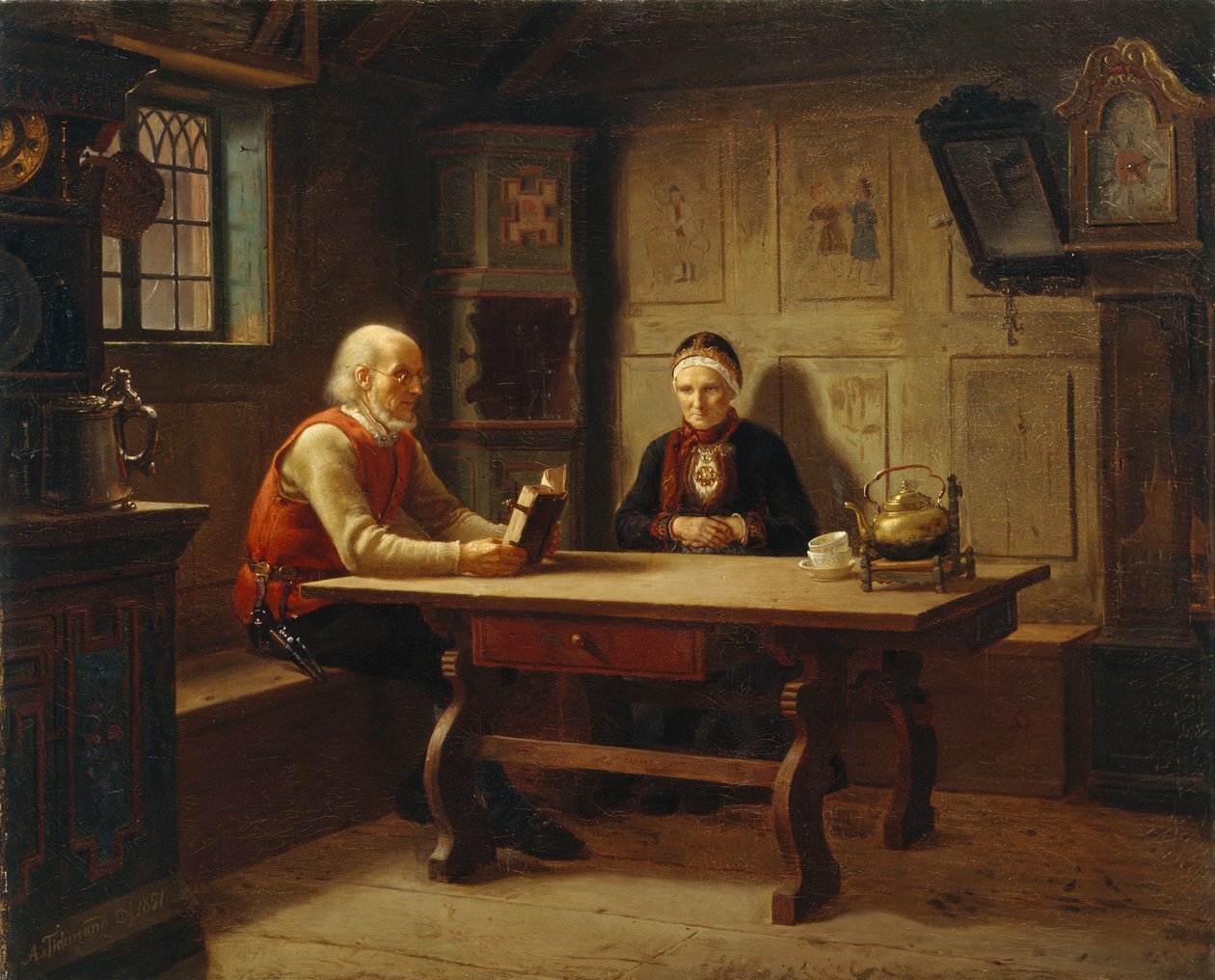 Yksinäinen vanha (kotirukoilijat), Gulsvik tekijältä Adolph Tidemand