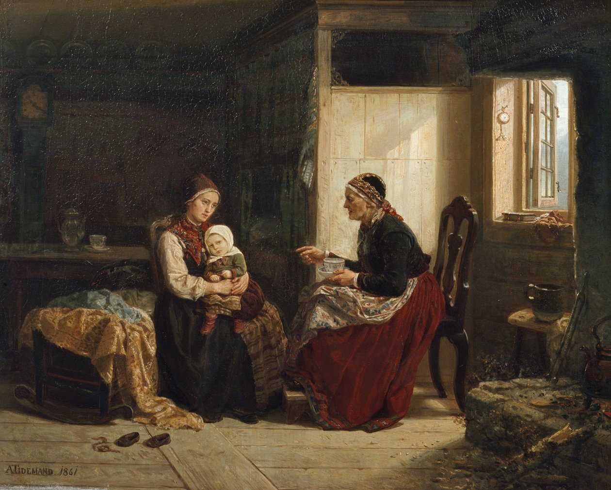 Naapurin vaimon neuvo (sairas lapsi) tekijältä Adolph Tidemand