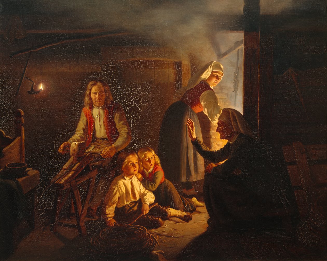 Tarinankertoja (maalaus) tekijältä Adolph Tidemand
