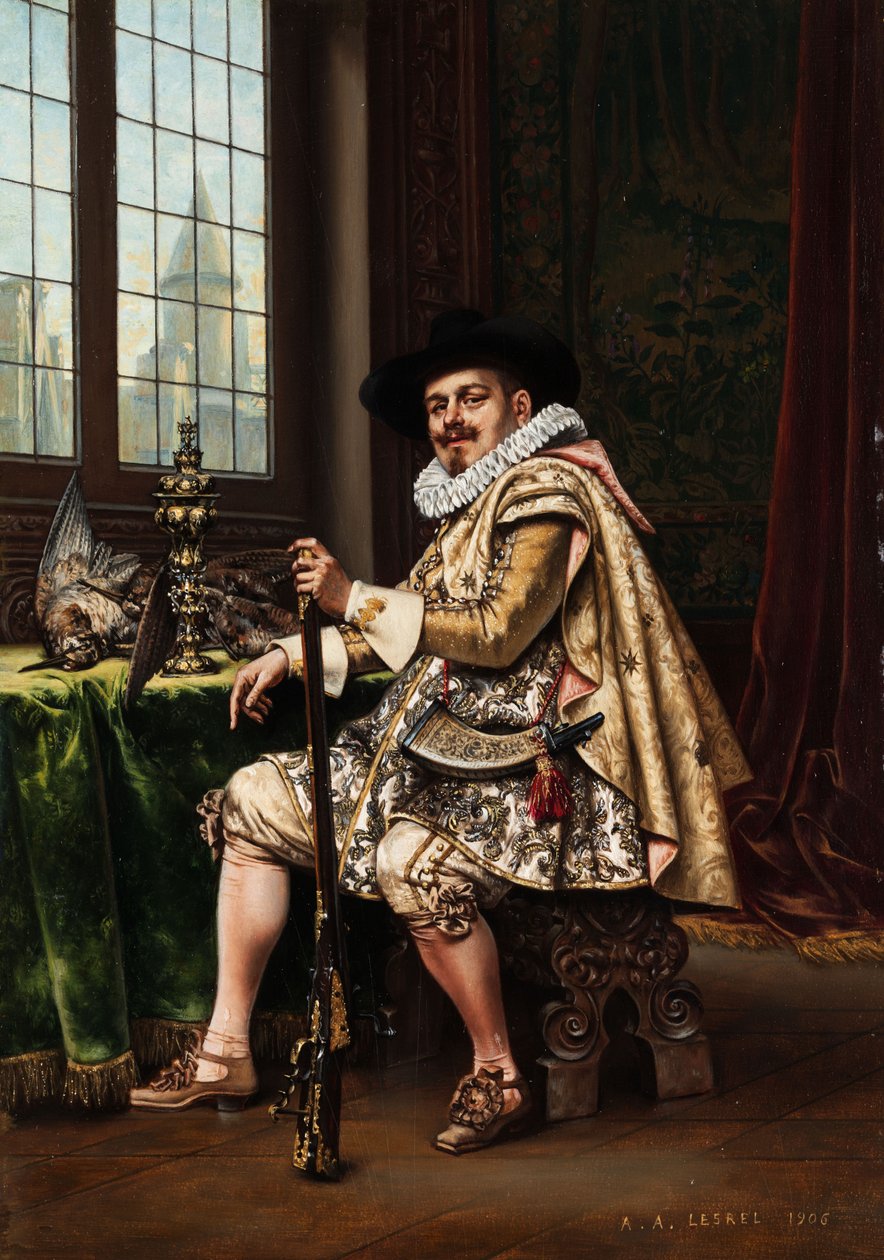 Adliger nach der Jagd tekijältä Adolphe Alexandre Lesrel
