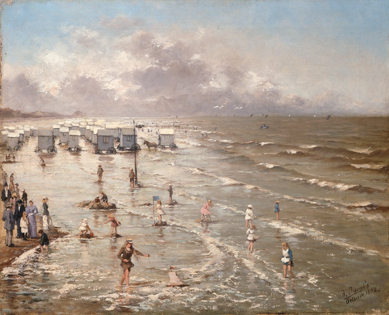Oostenden ranta, 1892 tekijältä Adolphe Jacobs