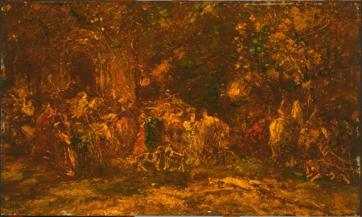 Woodlandin palvonta tekijältä Adolphe Joseph Thomas Monticelli