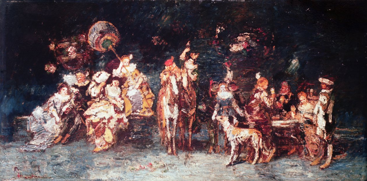 Yöjuhla, 1875 tekijältä Adolphe Joseph Thomas Monticelli