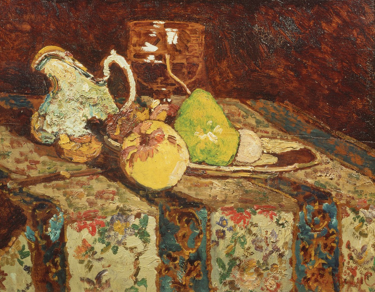 Asetelma valkoisella kannulla, n. 1878-80 (paneeli) tekijältä Adolphe Joseph Thomas Monticelli