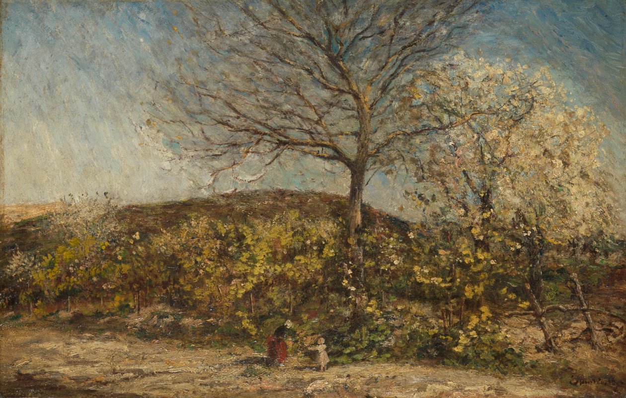 Landschap ja Bloeiende Boomgaard tekijältä Adolphe Joseph Thomas Monticelli