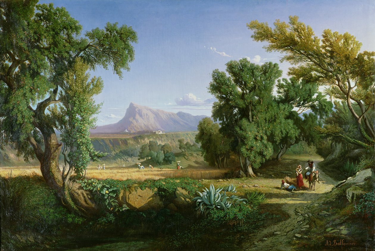 Valdemusan esikaupunki, Mallorca, 1847 tekijältä Adolphe Paul Emile Balfourier