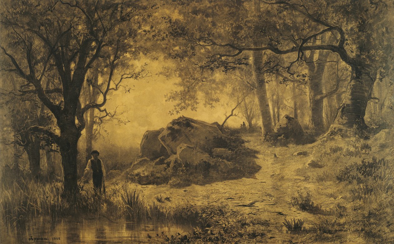 Lampi metsän reunalla tekijältä Adolphe Appian