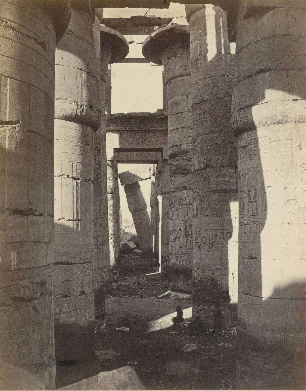 Ylä-Egypti, Hypostyle Hall Karnakissa, n. 1870. tekijältä Adolphe Braun