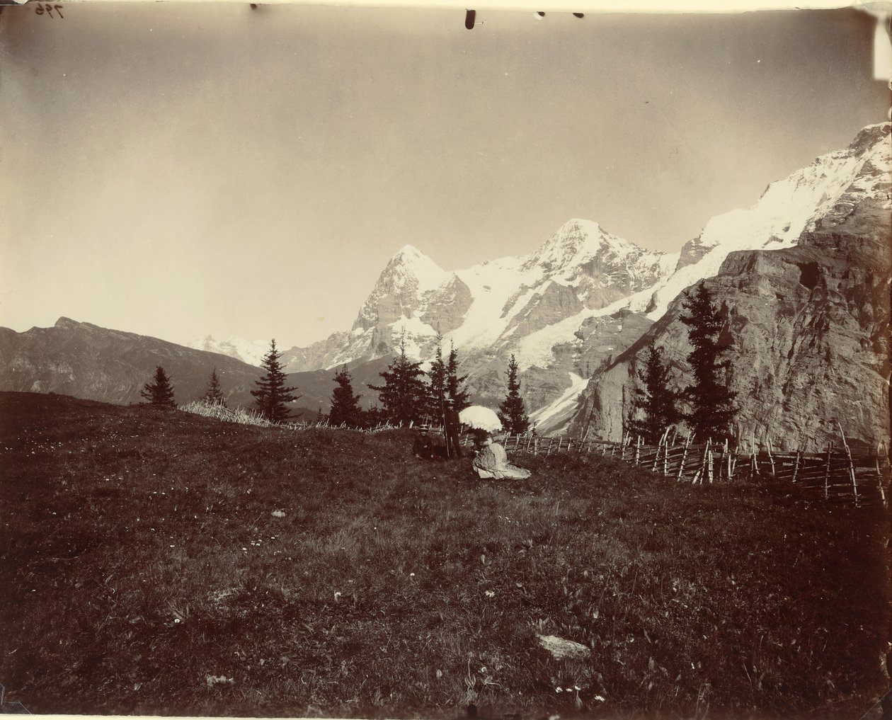 Maisema, Sveitsi, n. 1860. tekijältä Adolphe Braun