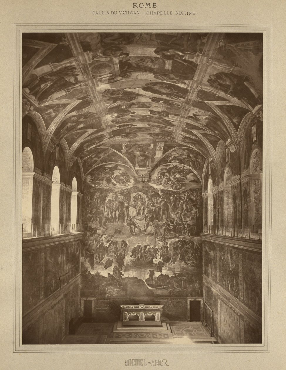 Rooma – Vatikaanin palatsi, Sikstuksen kappeli – Michelangelo tekijältä Adolphe Braun
