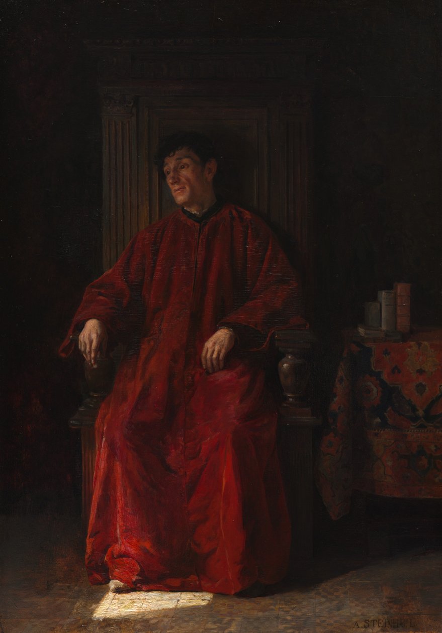Tuomari punaisessa kaapussa, noin 1890 (öljy paneelille). tekijältä Adolphe Charles Edouard Steinheil