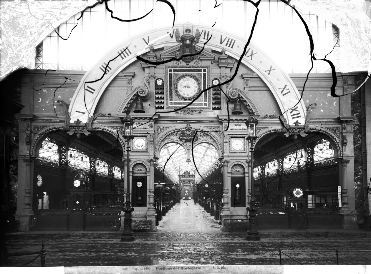 Kellopaviljongin portico yleisnäyttelyssä Pariisissa, 1889 tekijältä Adolphe Giraudon