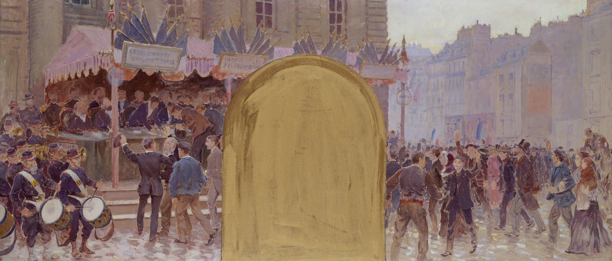Vapaaehtoisten ilmoittautuminen, Place du Pantheon tekijältä Adolphe Gustave Binet