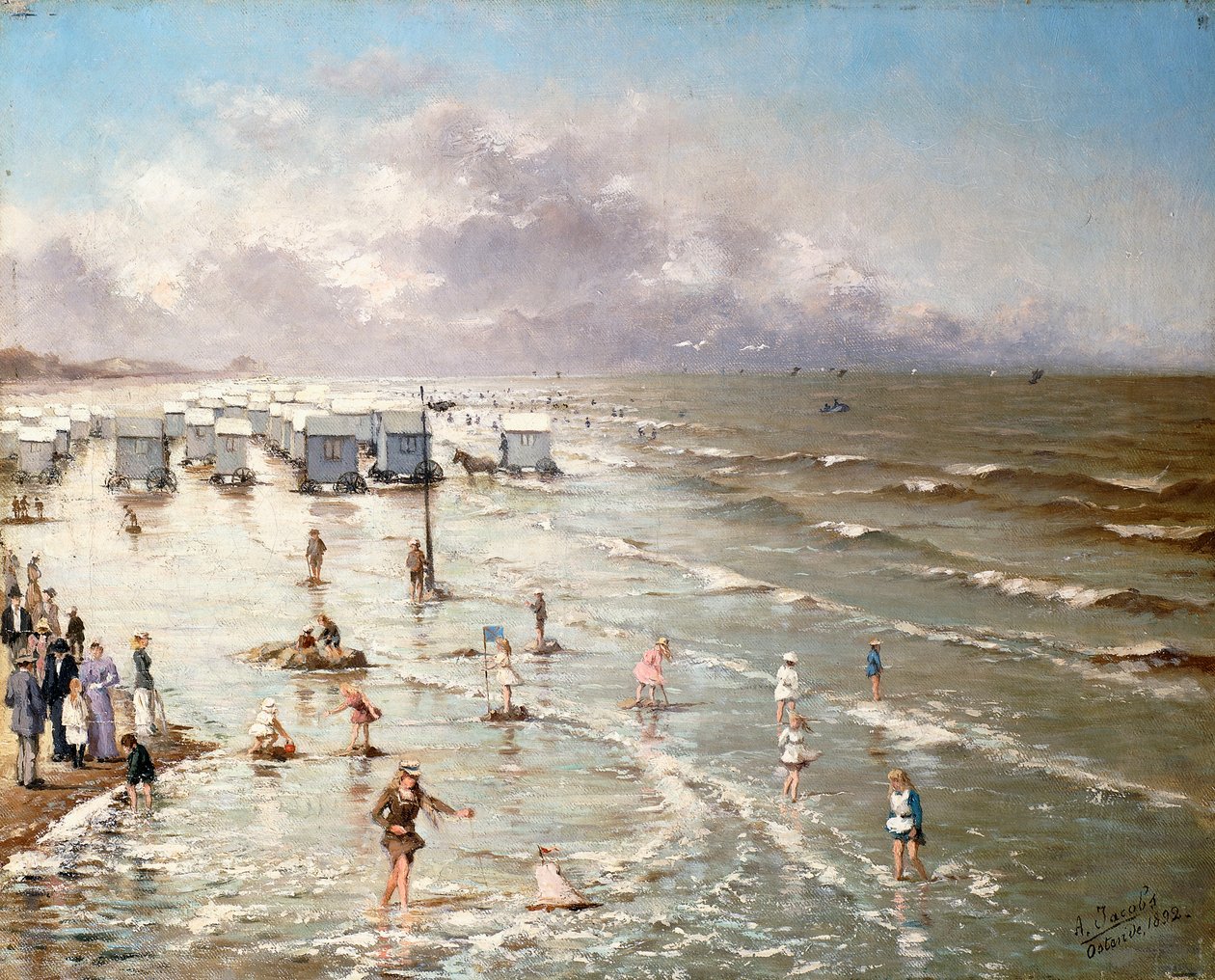 Oostenden ranta, 1892 tekijältä Adolphe Jacobs