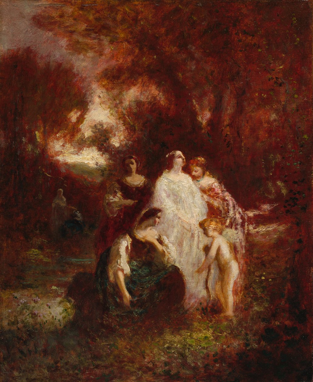 Figuurit metsässä, n. 1857-1862 (öljy kankaalle) tekijältä Adolphe Joseph Thomas Monticelli