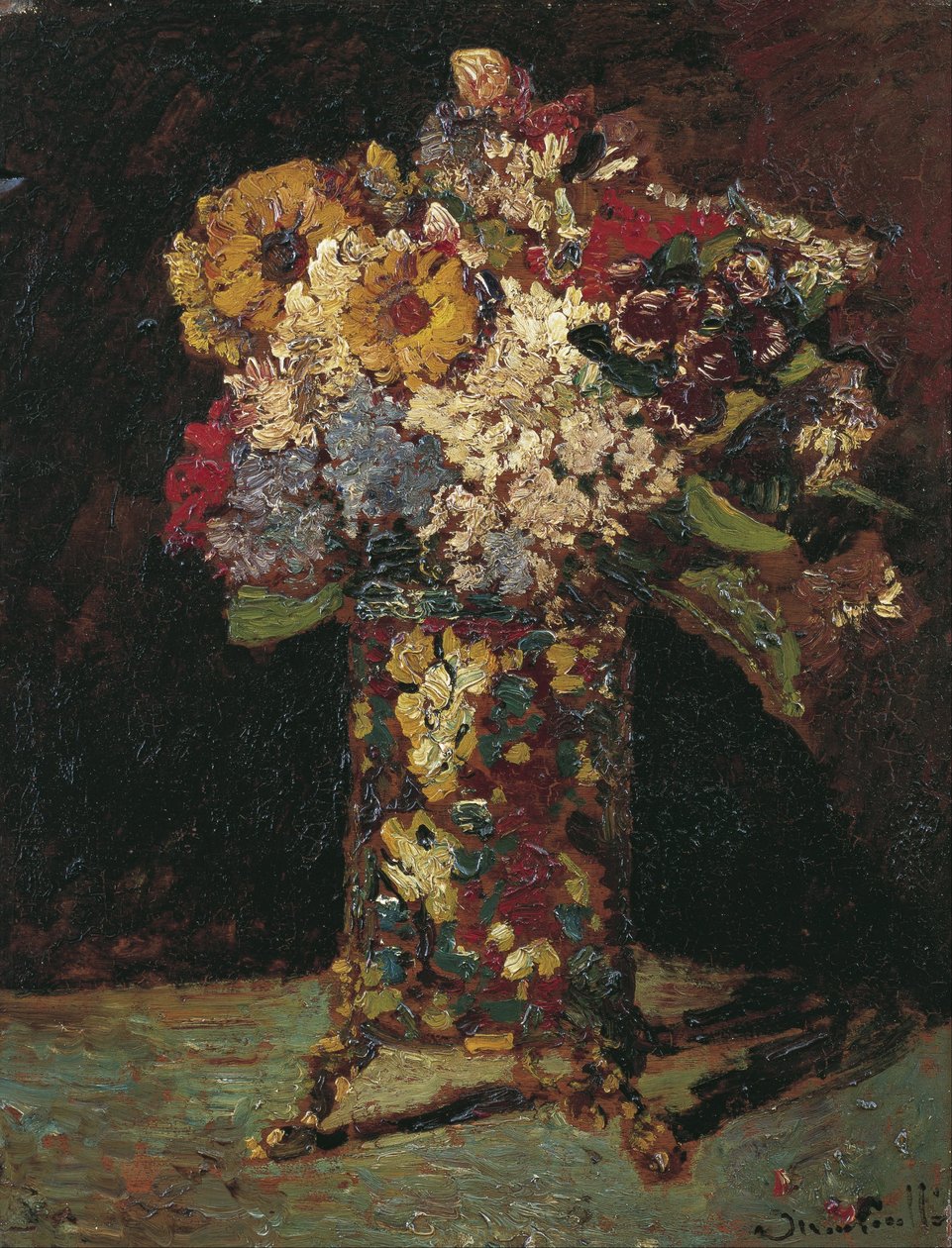 Kukka asetelma tekijältä Adolphe Joseph Thomas Monticelli