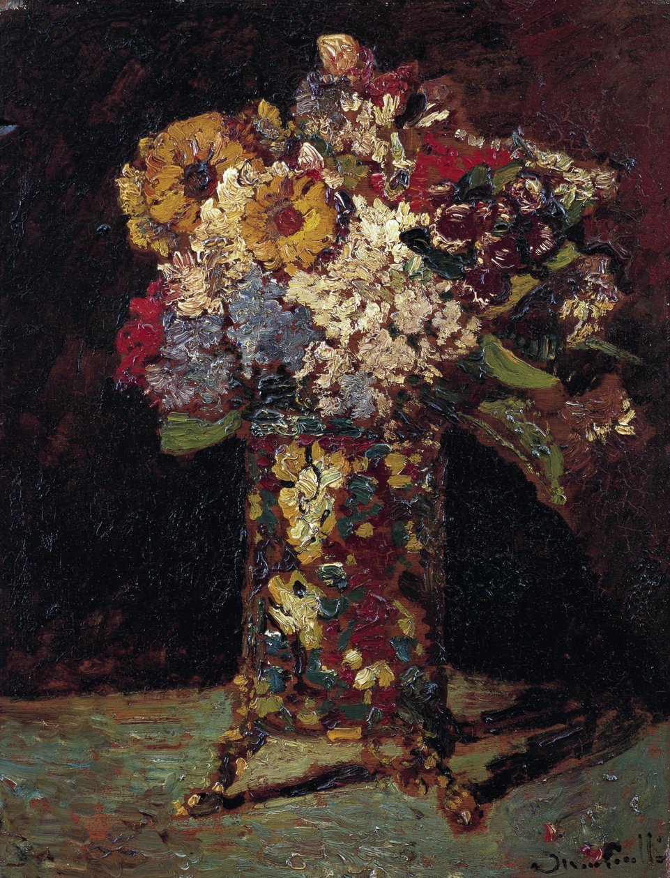 "Kukkakimpun asetelma" (Kukkaasetelma) Adolphe Thomas Joseph Monticellin (1824-1886) maalaus 1875 Van Gogh -museo, Amsterdam tekijältä Adolphe Joseph Thomas Monticelli